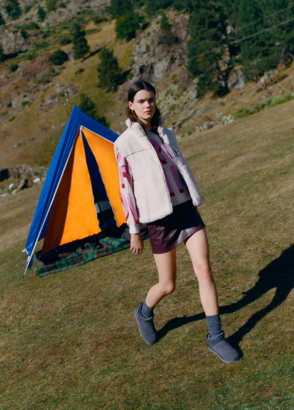 Falda Mini Efecto Piel Cinturon-Brownie Spain Outlet