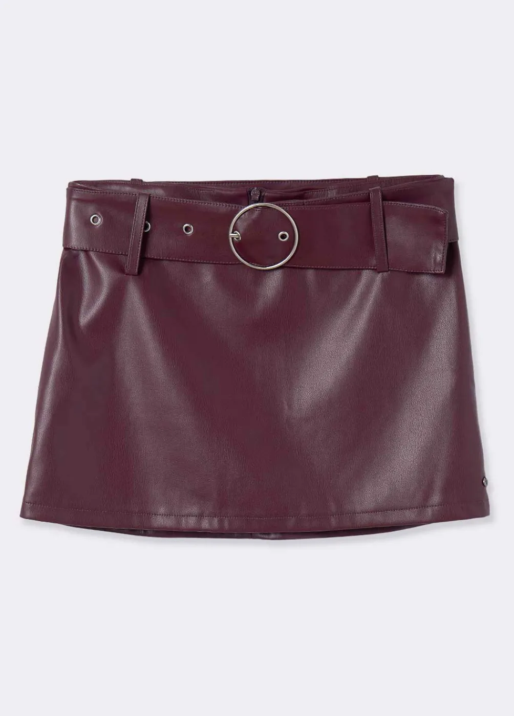 Falda Mini Efecto Piel Cinturon-Brownie Spain Outlet