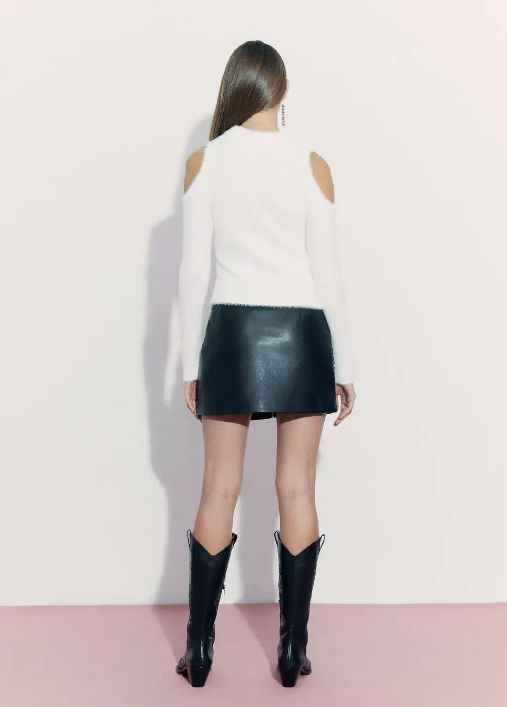 Falda Pu Cremallera Y Tachas-Brownie Spain Best