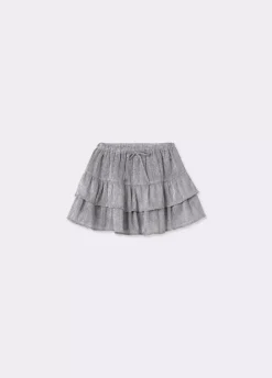 Falda Volantes Tejido Plateado-Brownie Spain Best