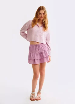 Falda Volantes Textura-Brownie Spain Discount