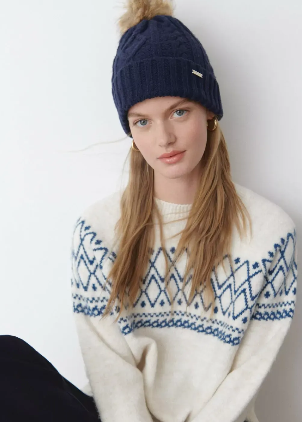 Gorro Trenza Bola Pelo-Brownie Spain Clearance