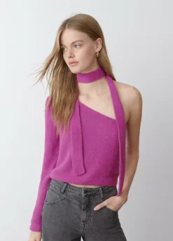 Jersey Asimetrico Pelo Bufanda-Brownie Spain Outlet