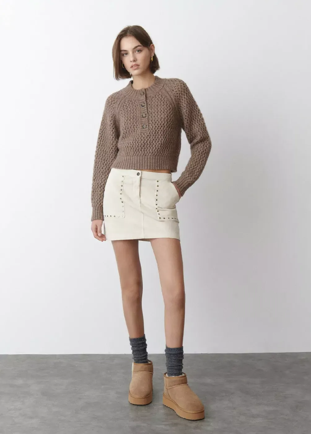 Jersey Calado Botones Cuello-Brownie Spain Clearance