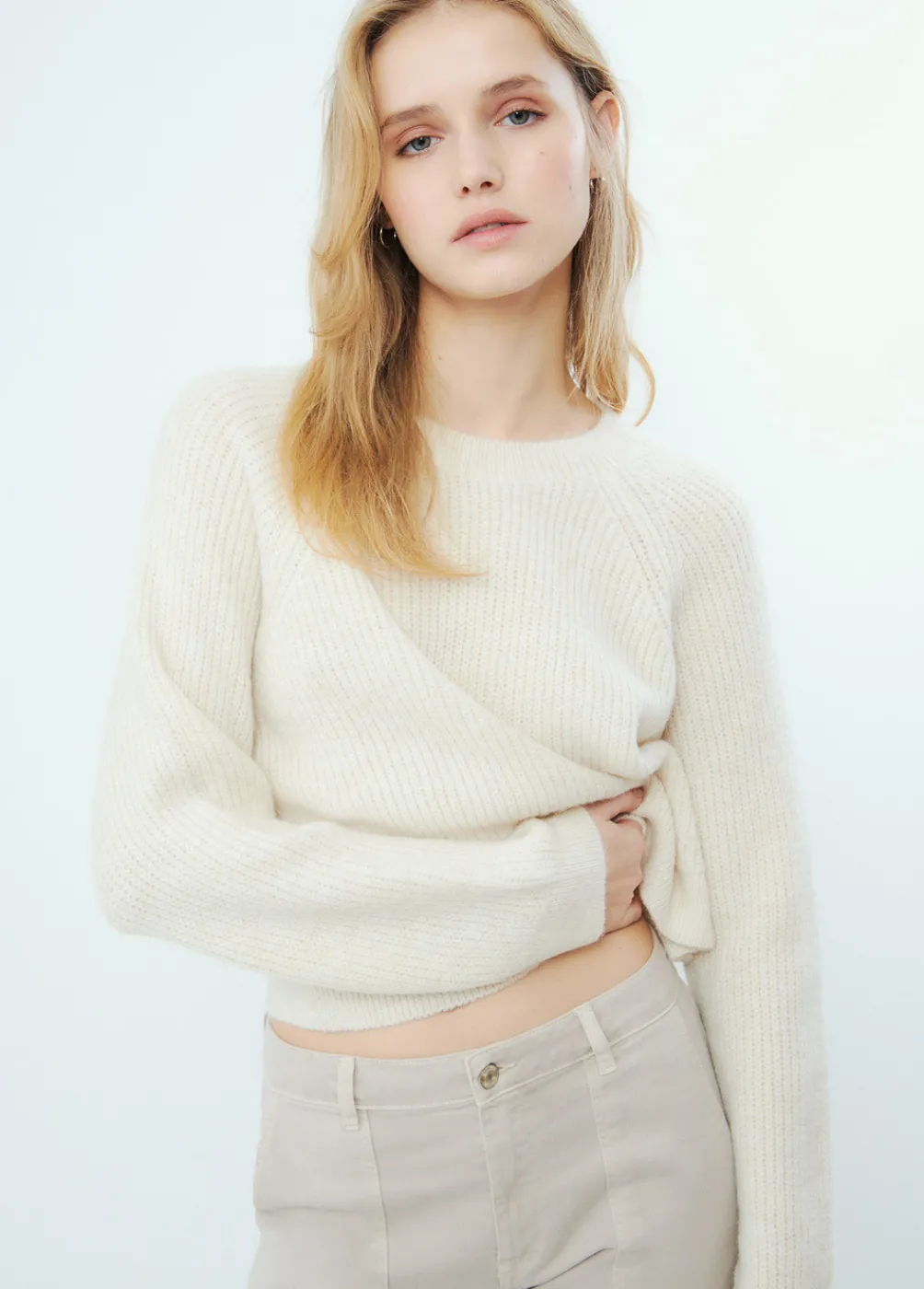 Jersey Cropped Basico Cuello Redondo-Brownie Spain Sale