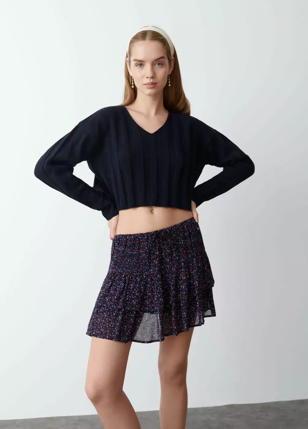 Jersey Cropped Cuello Pico-Brownie Spain Sale