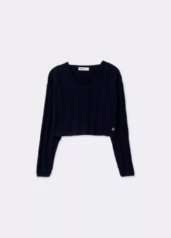 Jersey Cropped Cuello Pico-Brownie Spain Sale