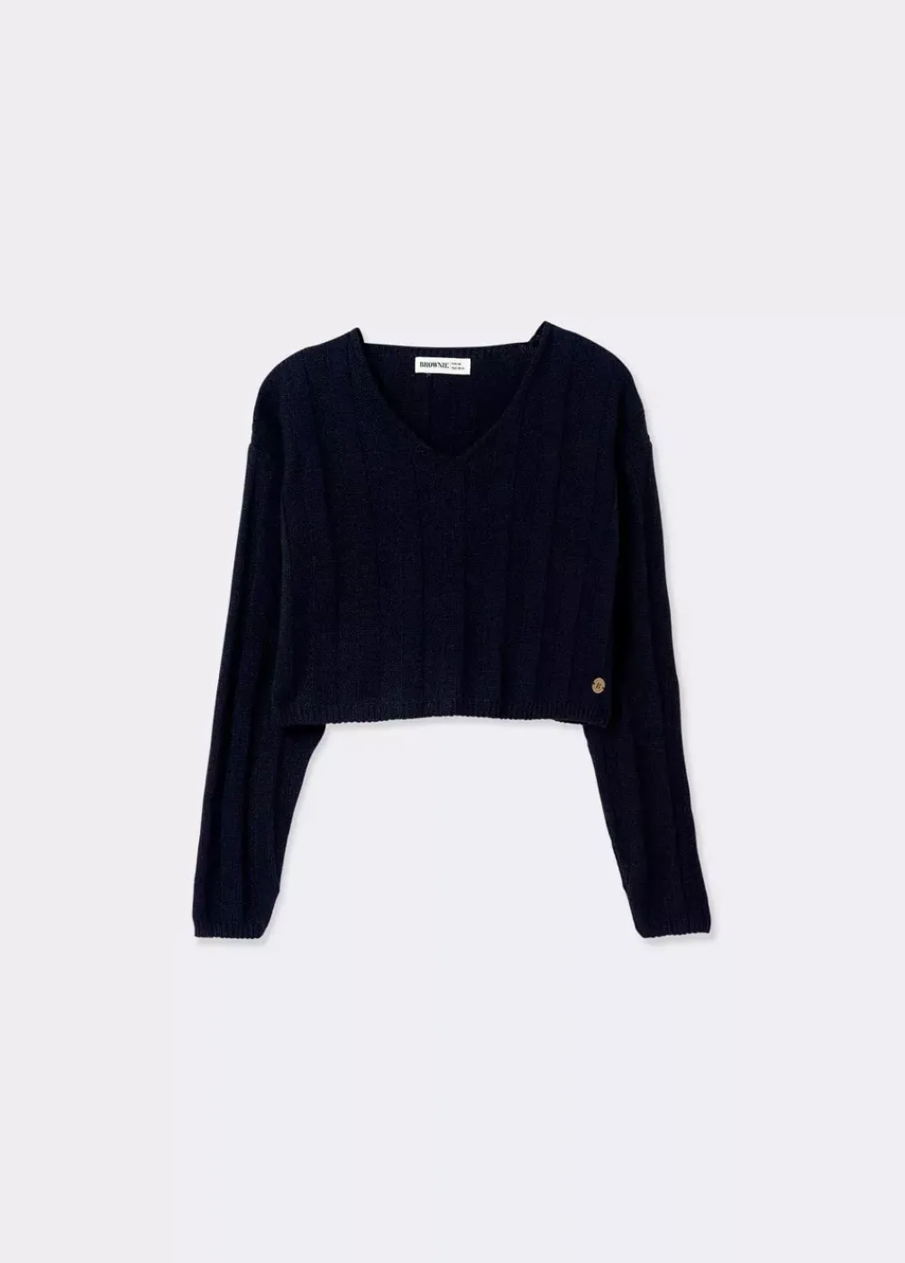 Jersey Cropped Cuello Pico-Brownie Spain Sale