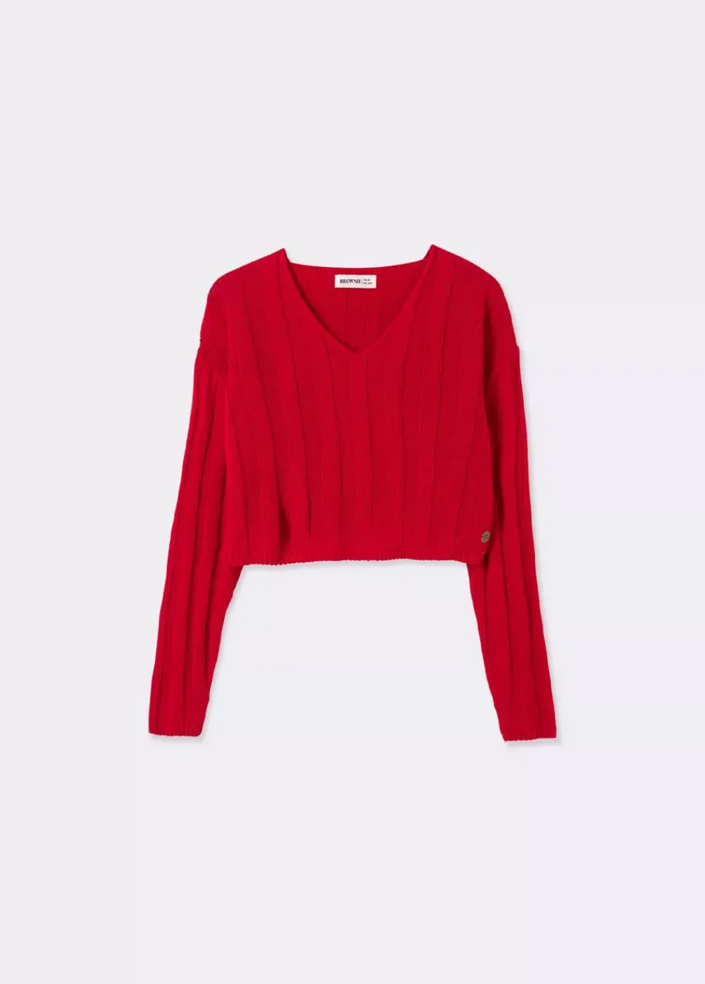 Jersey Cropped Cuello Pico-Brownie Spain Hot