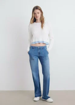 Jersey Cropped Detalle Camisa-Brownie Spain Best