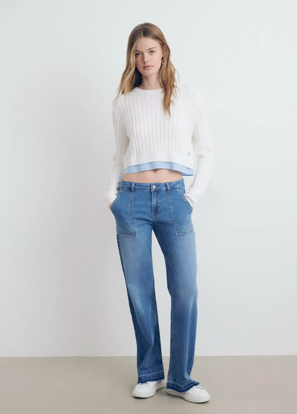 Jersey Cropped Detalle Camisa-Brownie Spain Best