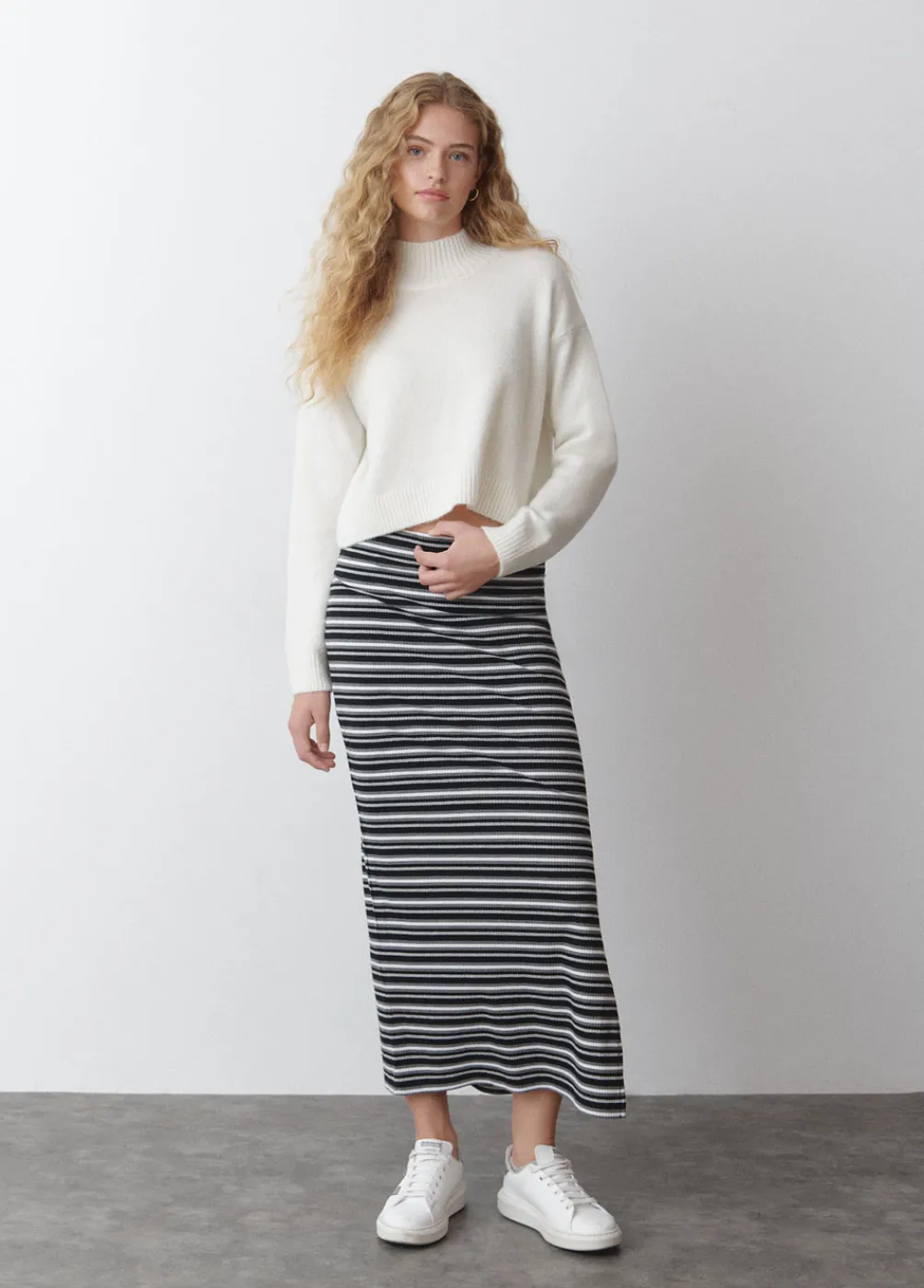 Jersey Cuello Alto Cropped Crudo-Brownie Spain Clearance