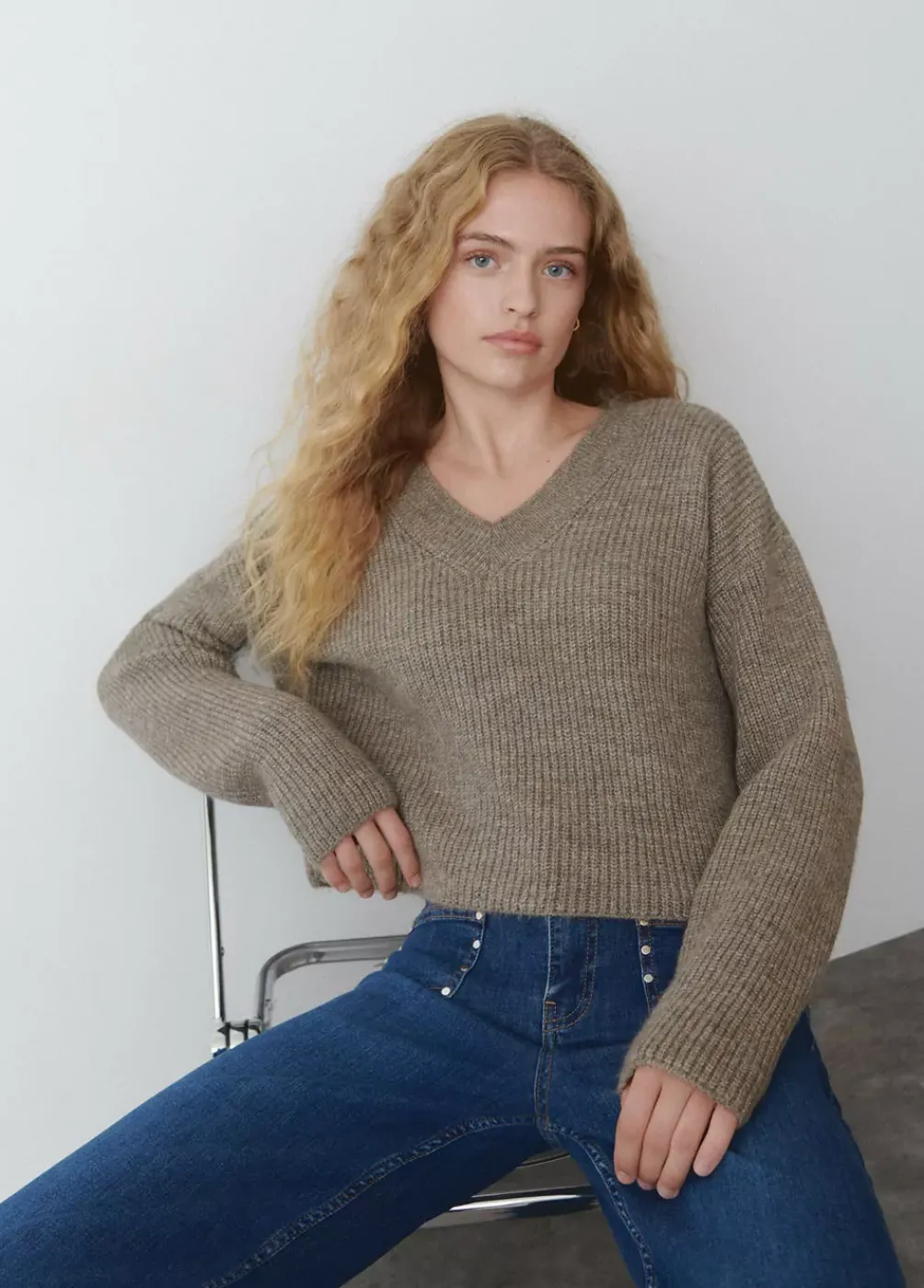 Jersey Cuello Pico-Brownie Spain Discount