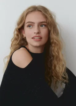 Jersey Cut Out Hilo Metalizado Negro-Brownie Spain New