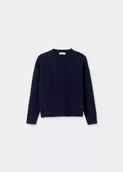 Jersey Trenzas Cuello Redondo Marino-Brownie Spain Discount