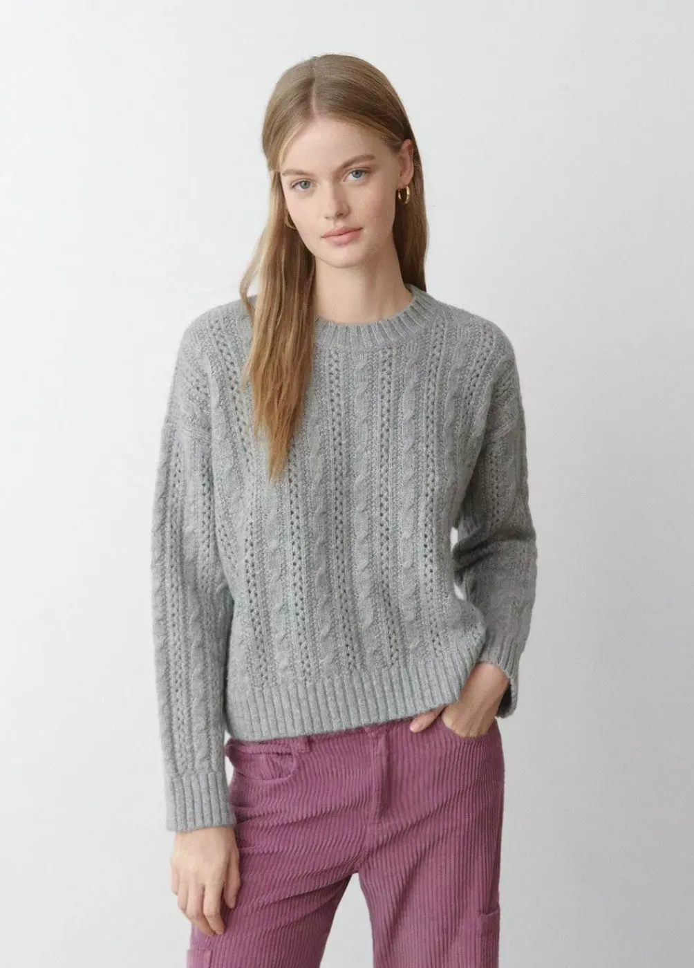 Jersey Trenzas Cuello Redondo-Brownie Spain Online