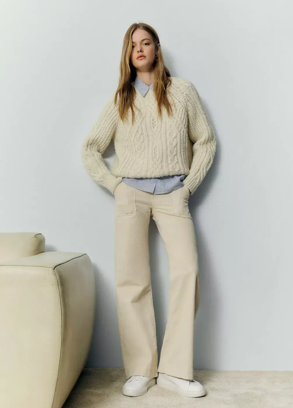 Jersey Trenzas Cuello Redondo-Brownie Spain Fashion