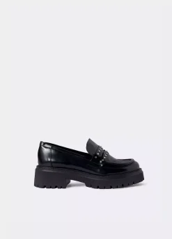 Mocasin Brillante Tachas Piel-Brownie Spain Fashion