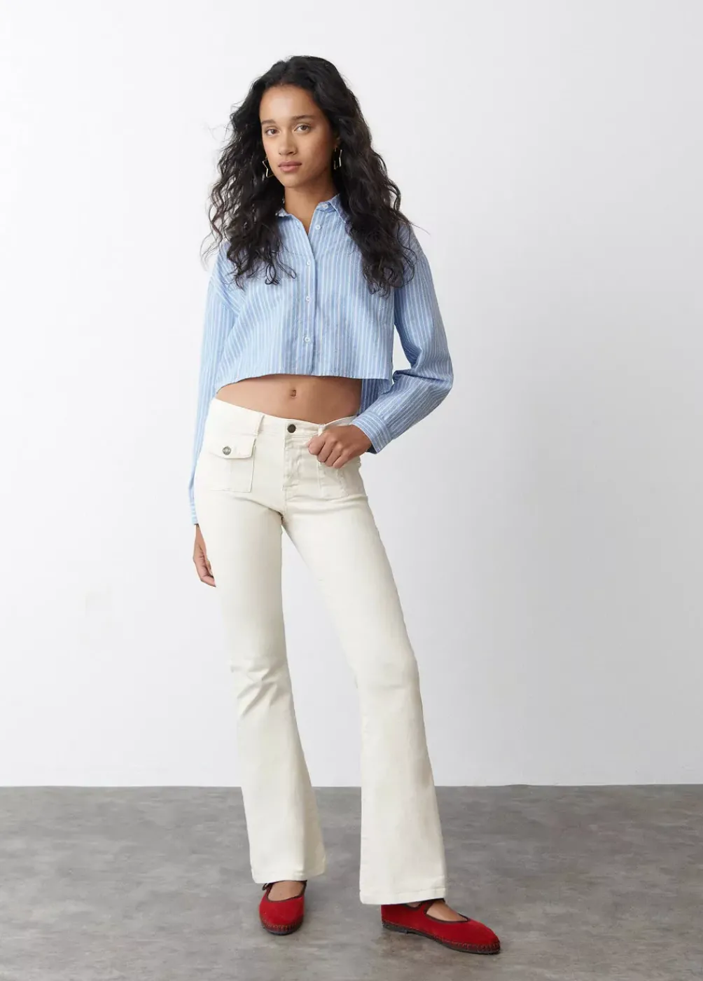 Pantalon Campana Bolsillos Frontales-Brownie Spain Sale