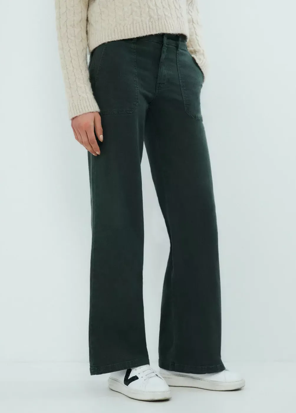 Pantalon Culotte Con Bolsillos Frontales-Brownie Spain Discount