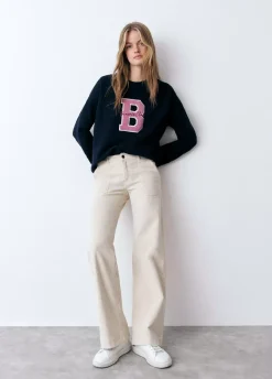 Pantalon Pana Culotte Bolsillo Frontal-Brownie Spain Online