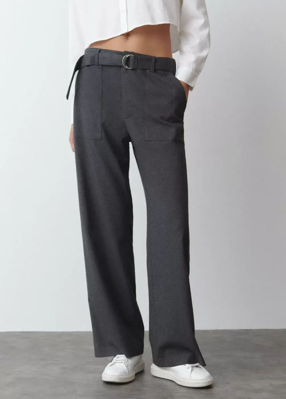 Pantalon Recto Con Cinturon-Brownie Spain Sale