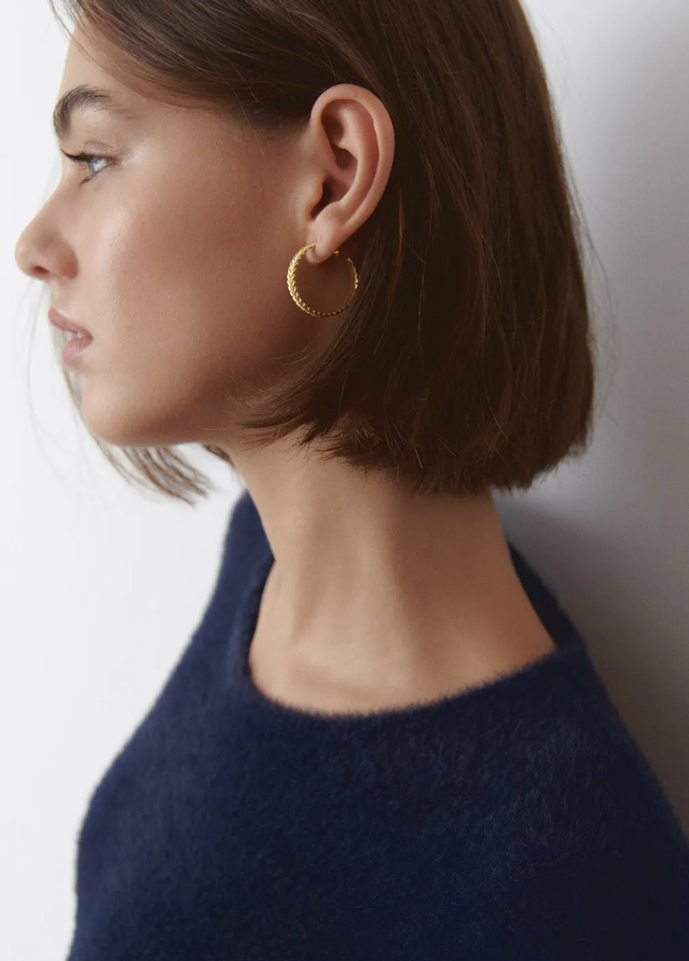 Pendiente Aro Trenza-Brownie Spain New