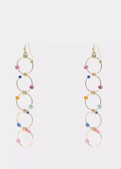 Pendientes Largo Cinco Aros Piedras-Brownie Spain Best