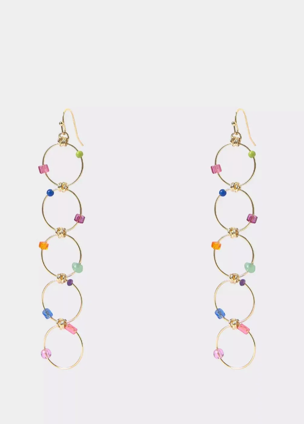 Pendientes Largo Cinco Aros Piedras-Brownie Spain Best