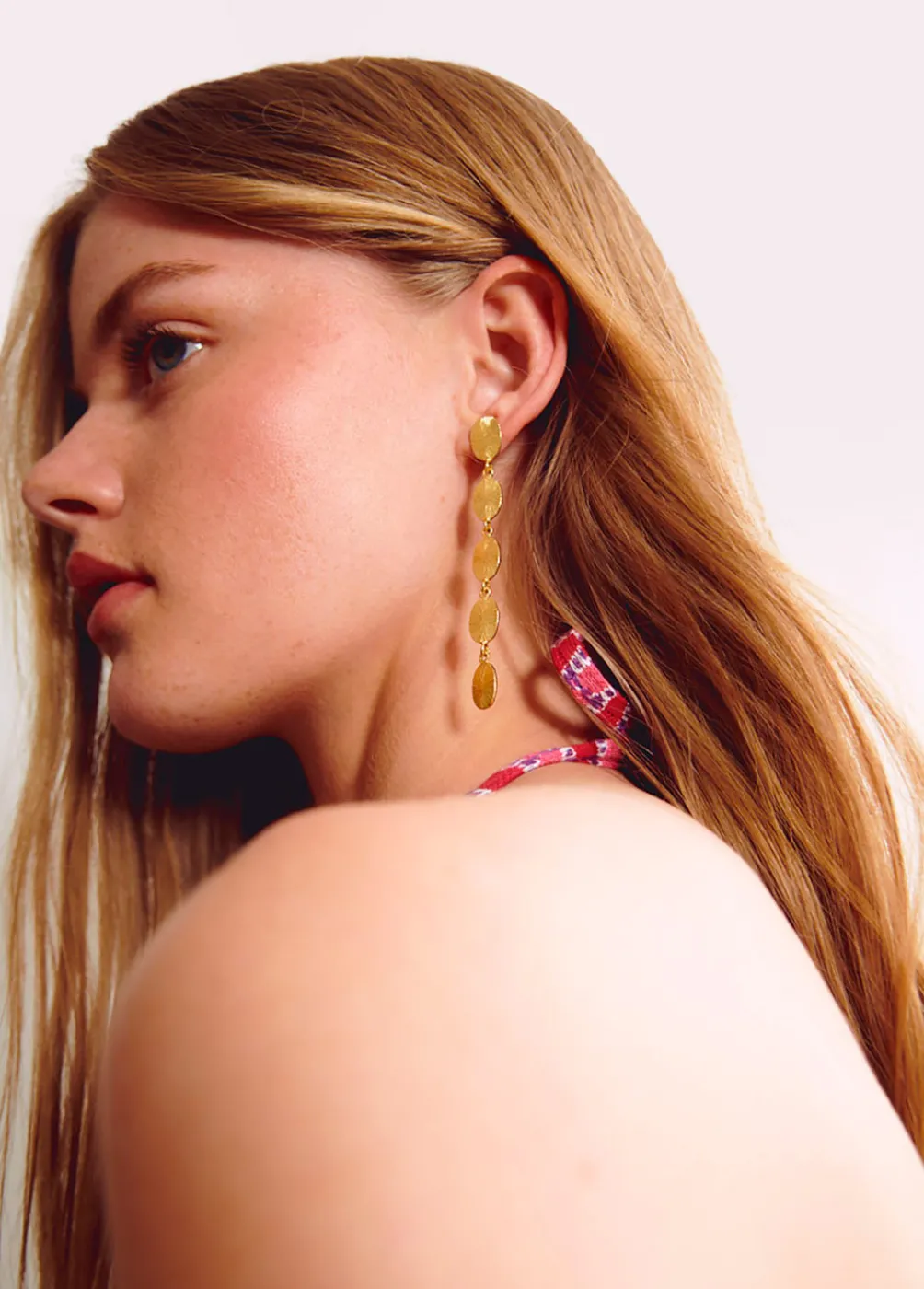 Pendientes Largos Cinco Chapas Ovaladas-Brownie Spain Outlet