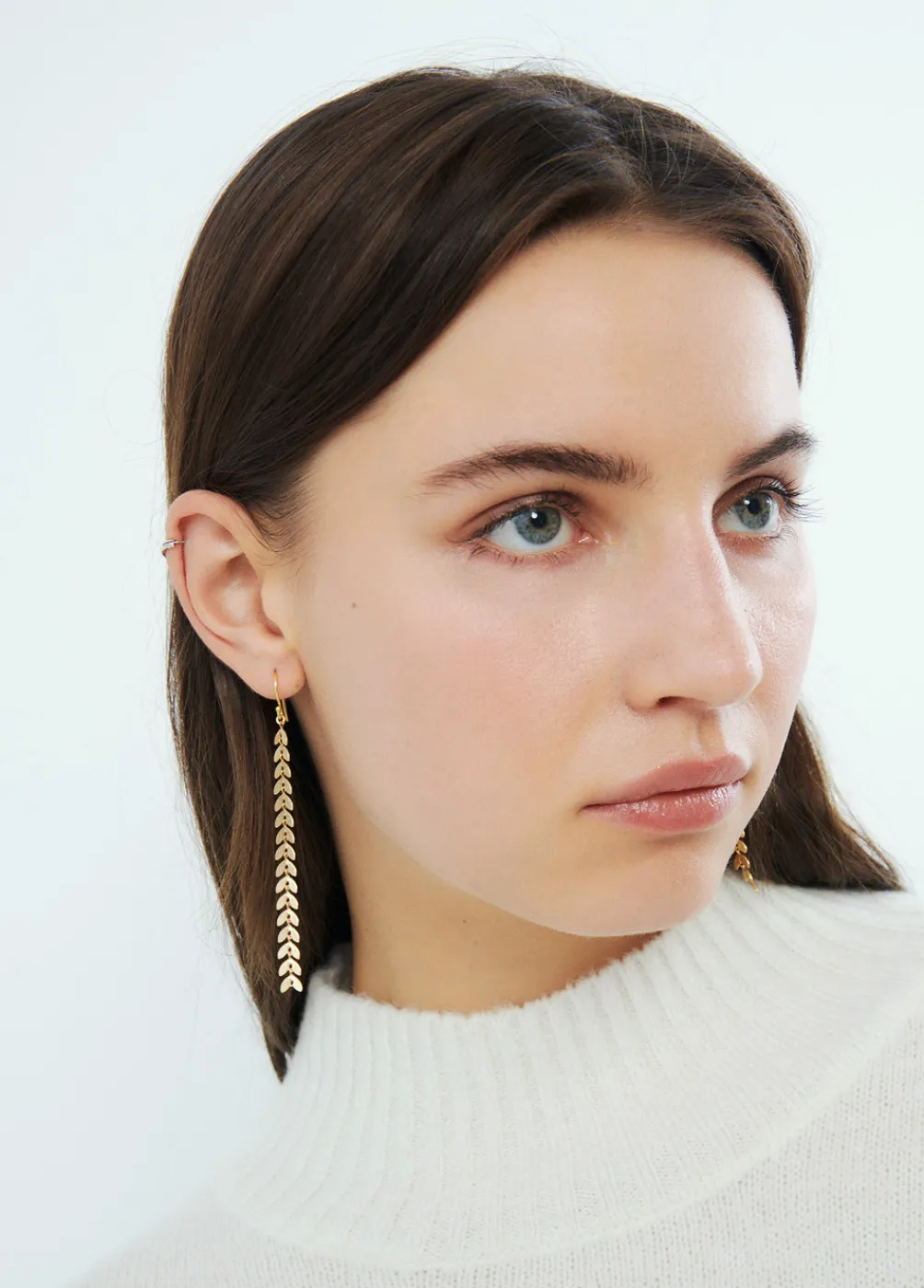 Pendientes Largos Hojitas-Brownie Spain Discount