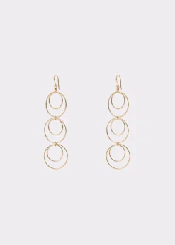 Pendientes Largos Tres Aros Dobles-Brownie Spain Hot