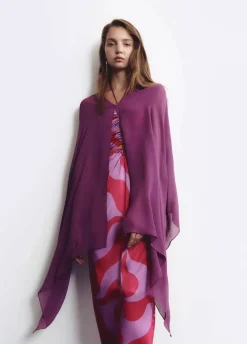 Shawl Liso Berenjena-Brownie Spain Fashion