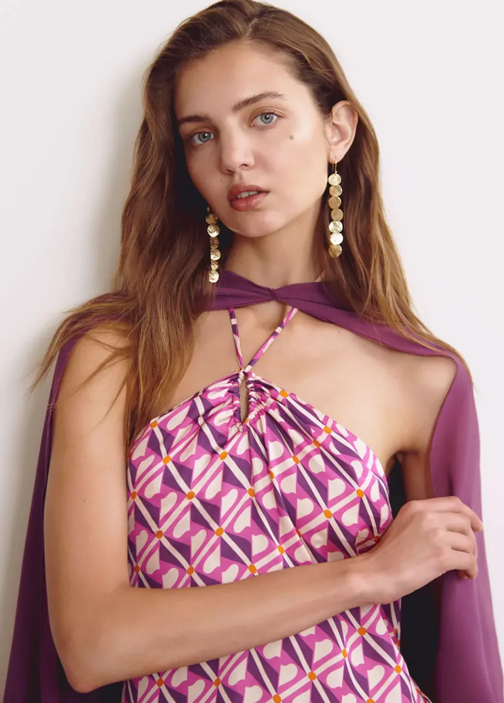 Shawl Liso Berenjena-Brownie Spain Fashion