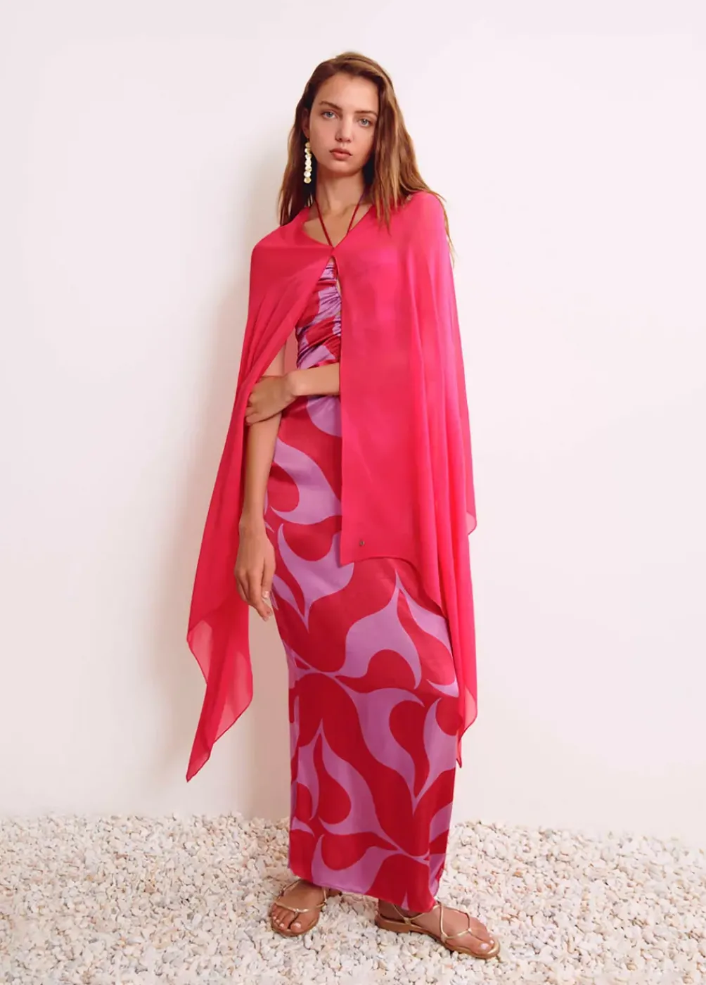 Shawl Liso Fucsia-Brownie Spain Fashion