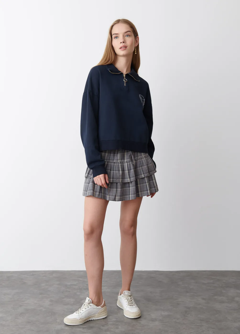 Sudadera Cremallera Bordado-Brownie Spain New