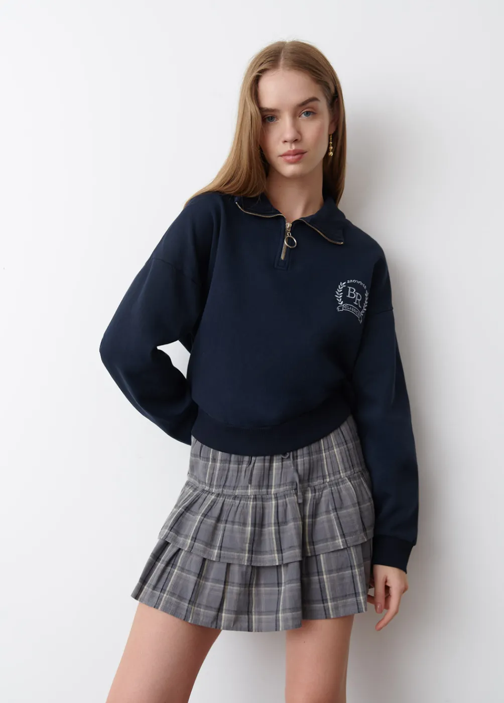 Sudadera Cremallera Bordado-Brownie Spain New