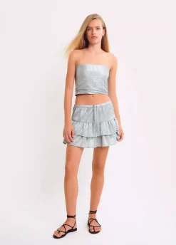 Top Bandeau Tejido Plateado-Brownie Spain Clearance