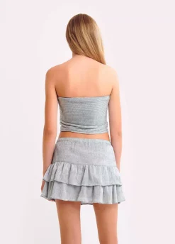 Top Bandeau Tejido Plateado-Brownie Spain Clearance