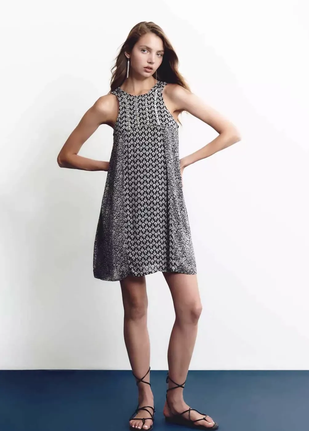 Vestido Doble Estampado Brillos-Brownie Spain Fashion