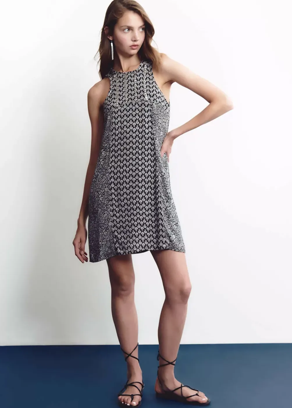 Vestido Doble Estampado Brillos-Brownie Spain Fashion