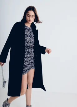 Vestido Drapeado Estampado Ikat-Brownie Spain New