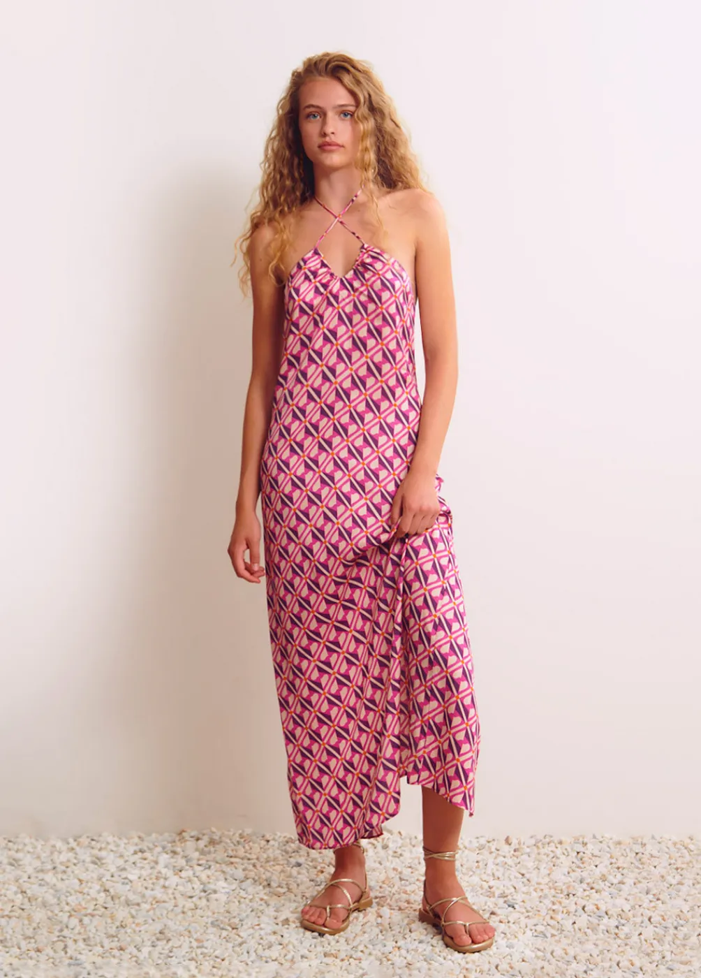 Vestido Halter Estampado Pop-Brownie Spain Online