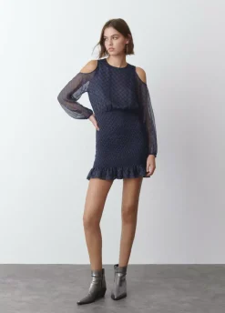 Vestido Hombros Cut Out Falda Smock-Brownie Spain Fashion