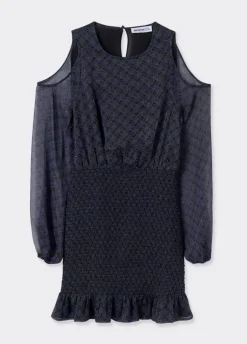 Vestido Hombros Cut Out Falda Smock-Brownie Spain Fashion